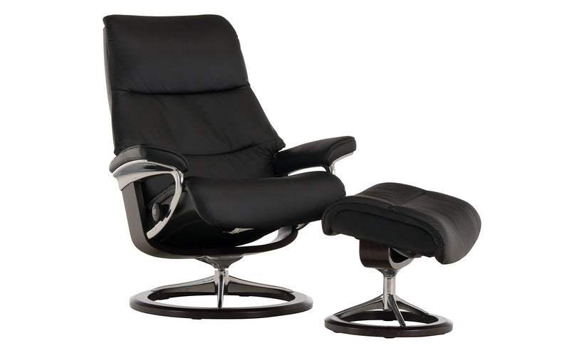Stressless View Chair and Ottoman (Medium)
